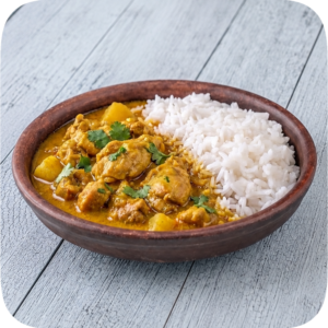 Malaysian Chicken Curry with rice